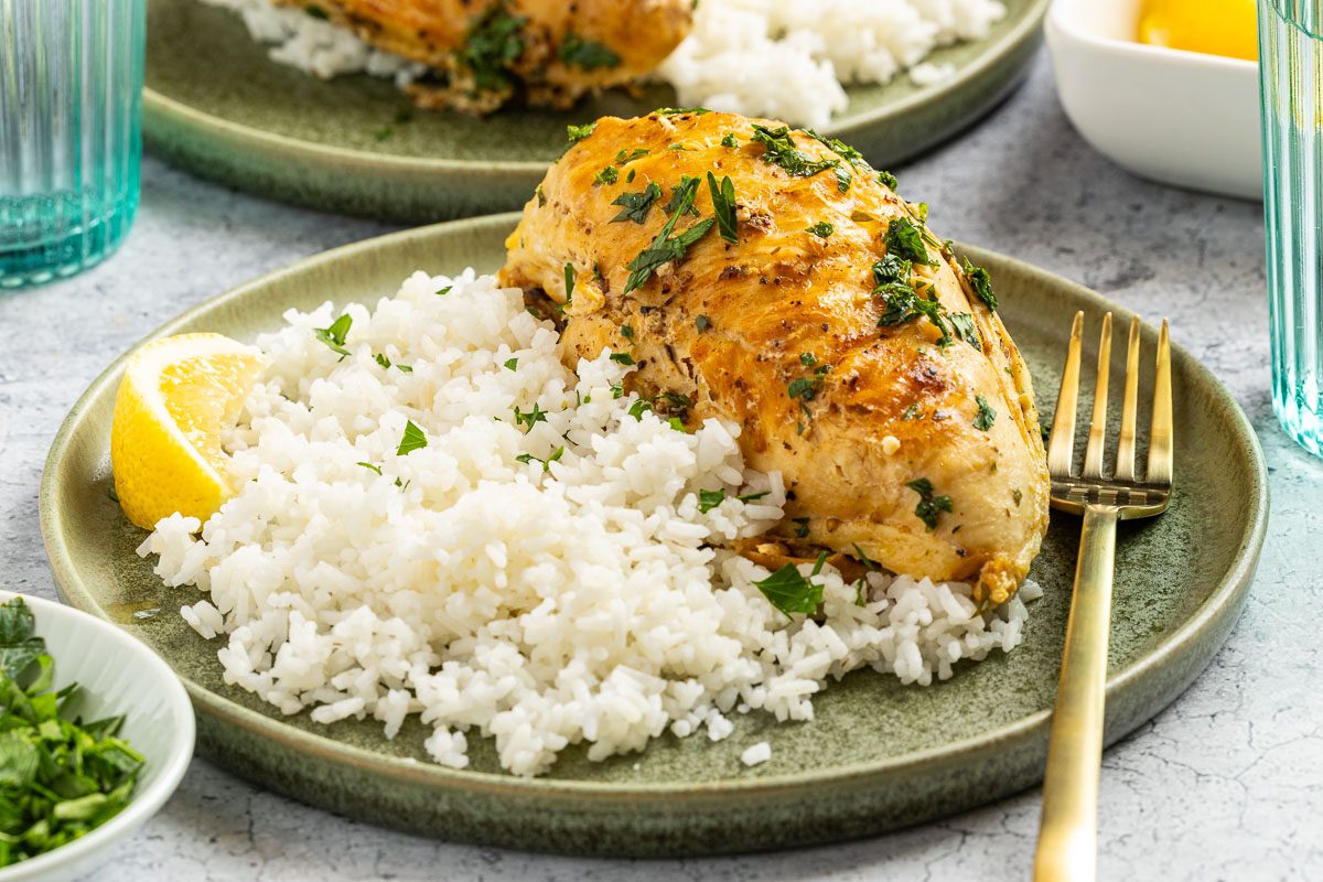 Taste of Home Slow Cooker Lemon Chicken recipe photo of the finished recipe served on plates.
