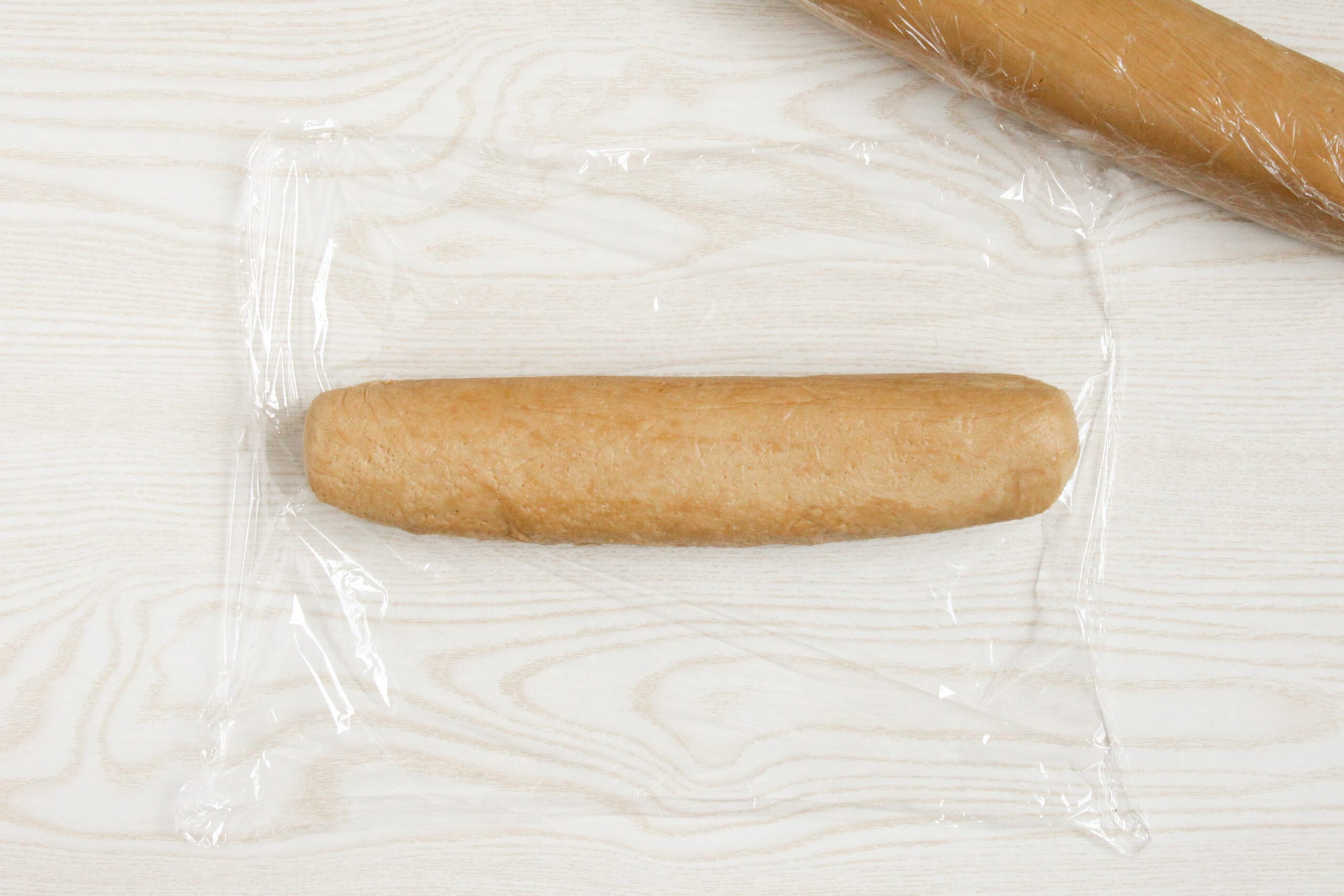 Shaping cookie dough into logs