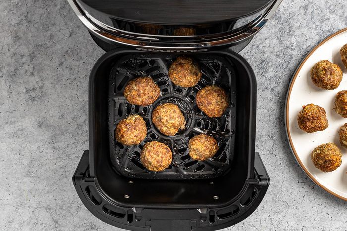 Taste of Home Air Fryer Meatballs photo of the meatballs cooked in an air fryer.