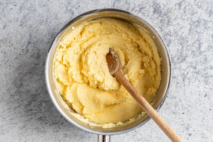 Taste of Home Beef with Polenta photo of the cooked polenta.