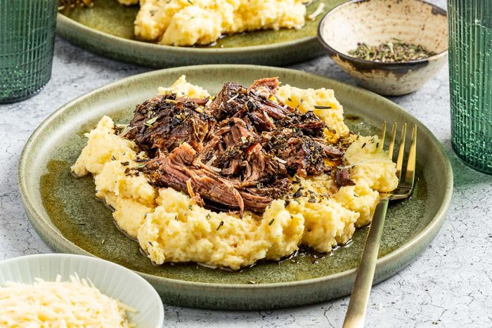 Taste of Home Beef with Polenta photo of the finished recipe.