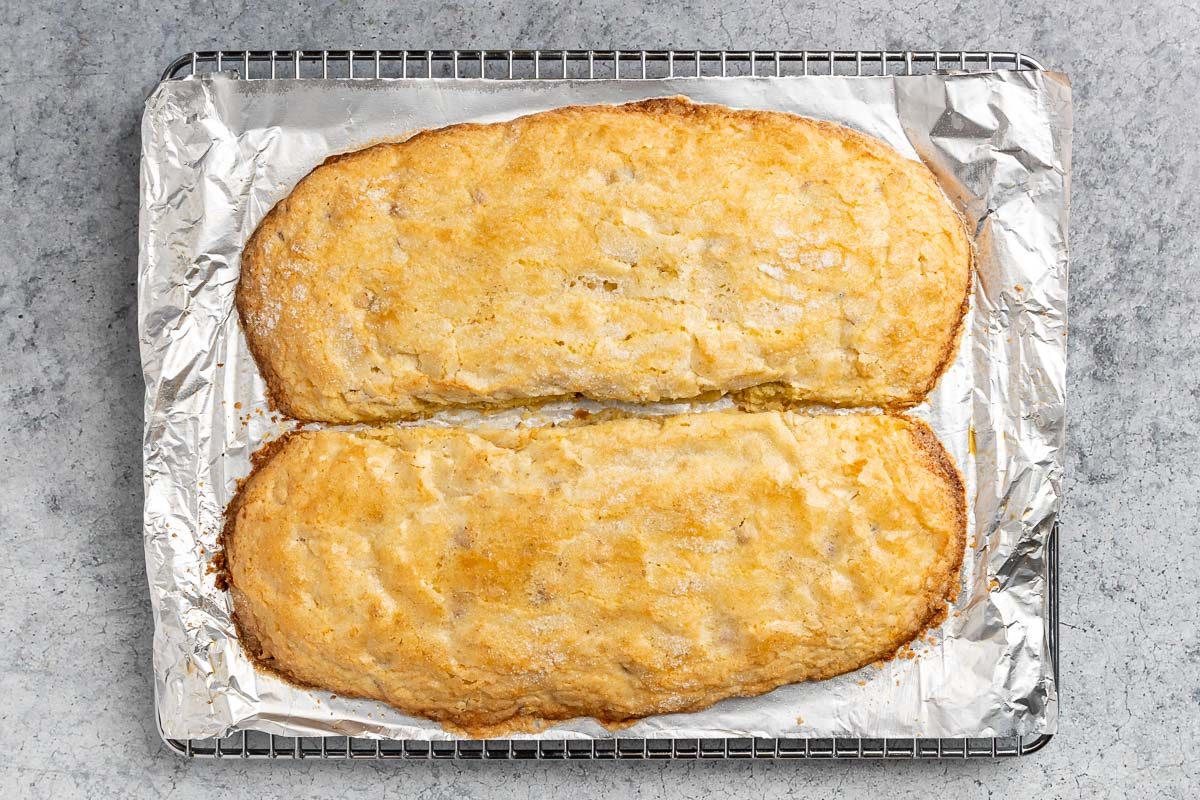 first baking of biscotti