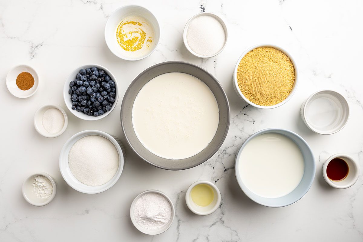 ingredients for Blueberry Cheesecake Ice Cream