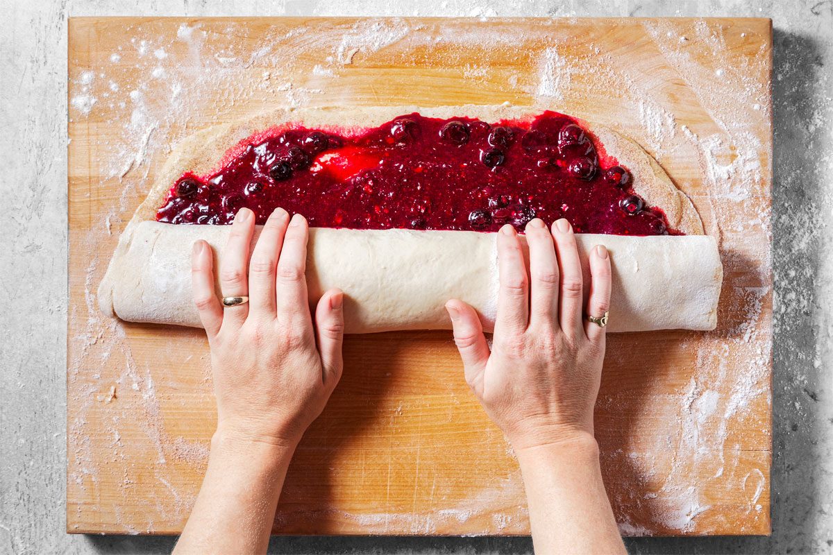 Tightly Roll Dough Up To Form A Log.