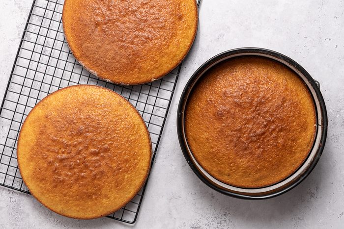 Cakes In Pan And On Cooling Rack