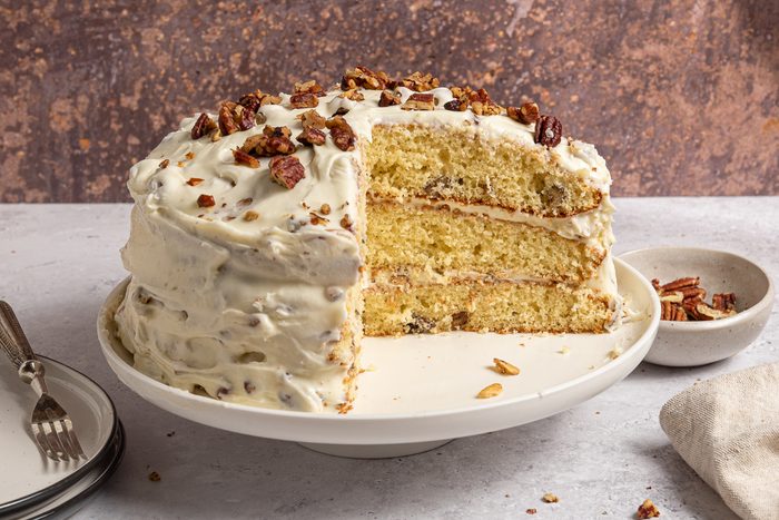 Butter Pecan Cake On Cake Stand