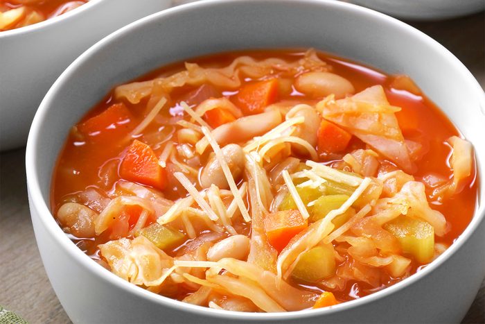 3/4th shot of italian cabbage soup