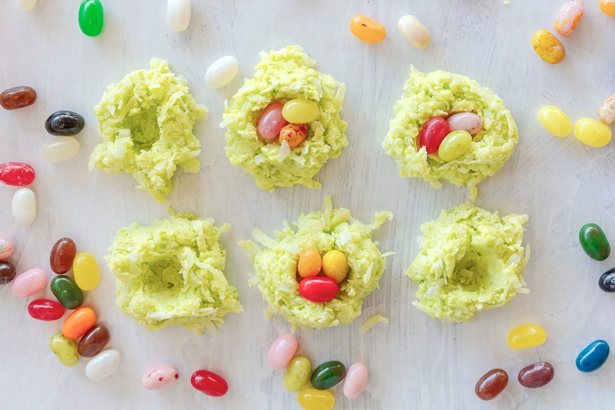 Recipe Photography By Jackie Alpers Of Coconut Nests With Jelly Beans For Taste Of Home.