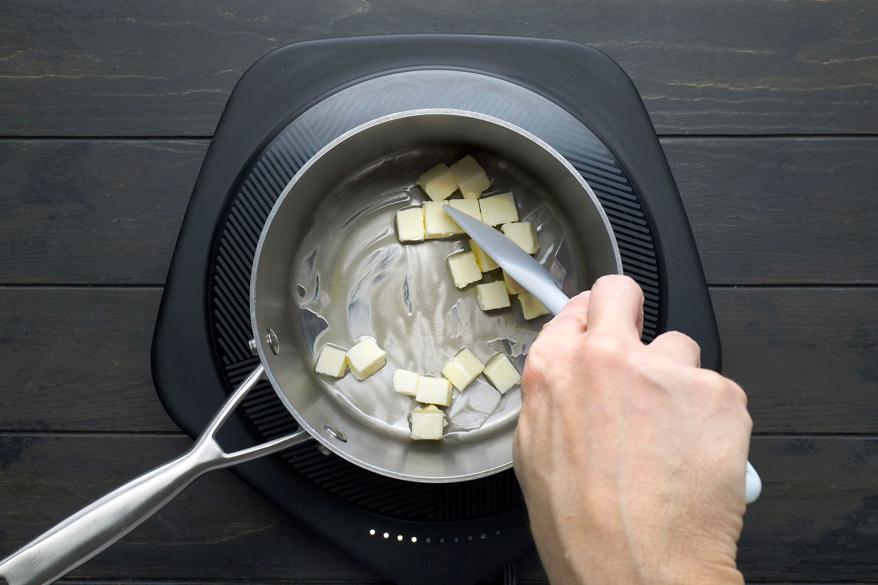 Melting butter in a saucepan