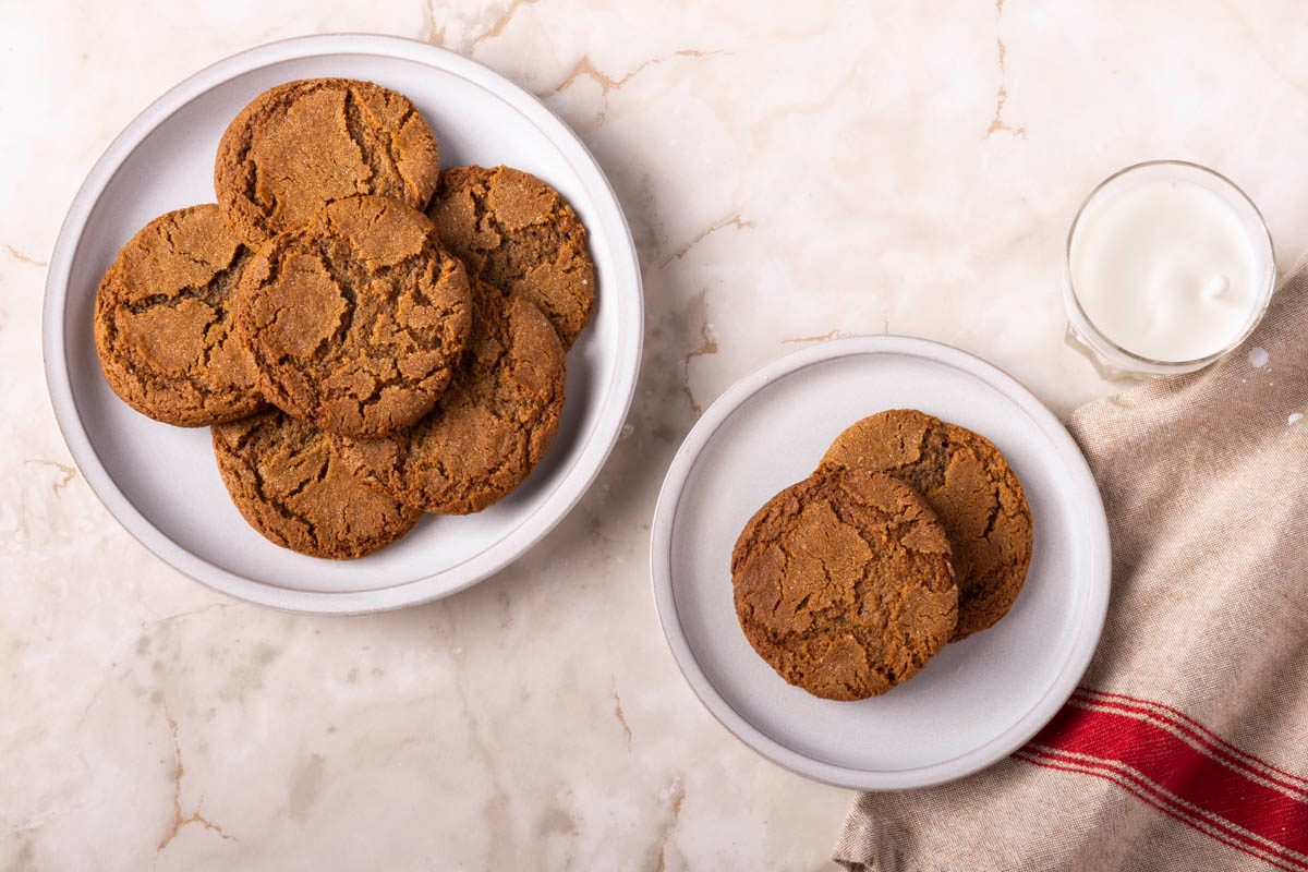 baked Gingersnap Cookies on plate