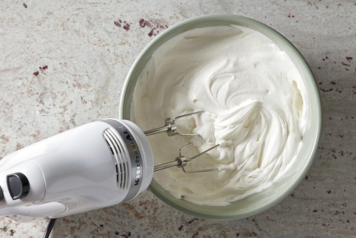 In a large bowl, beat cream until soft peaks form.