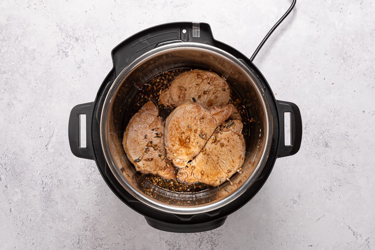 Browned Tenderloing Inside Instant Pot