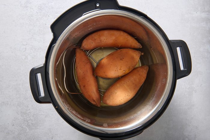 Cooked sweet potatoes inside the Instant Pot