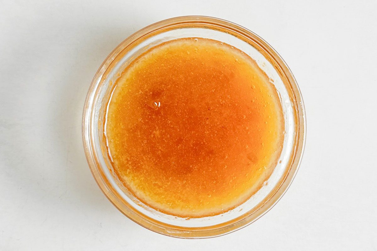 Sauce for Taste of Home Jamaican Jerk Pork Chops in a glass bowl