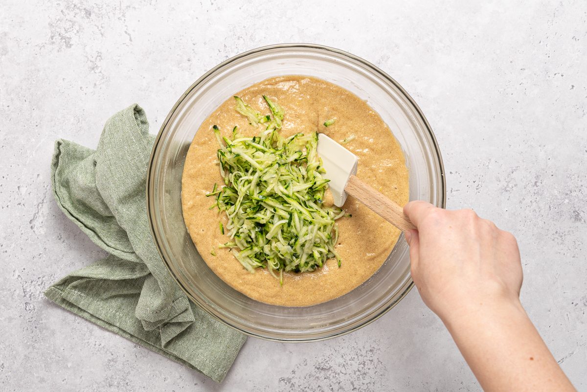 Bowl With Cake Butter And Shredded Zucchini