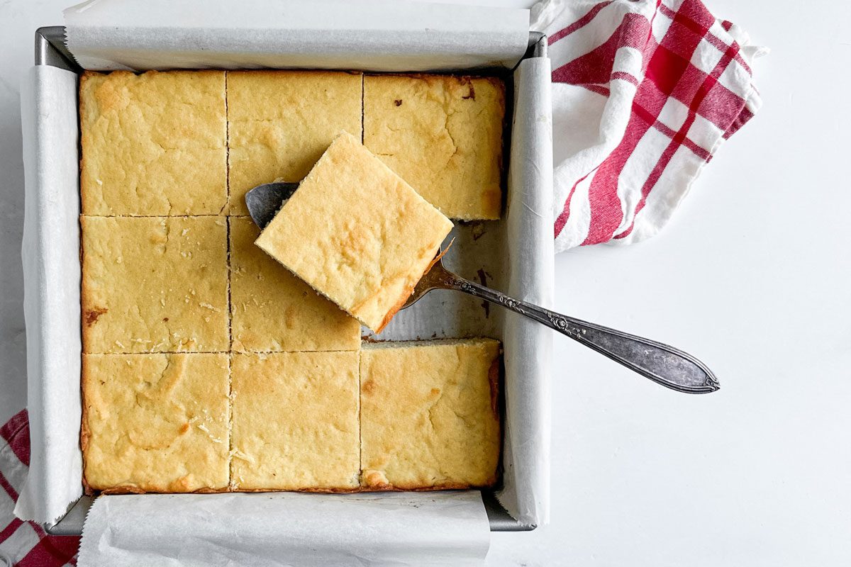 Taste of Home Masa Cornbread in a baking pan