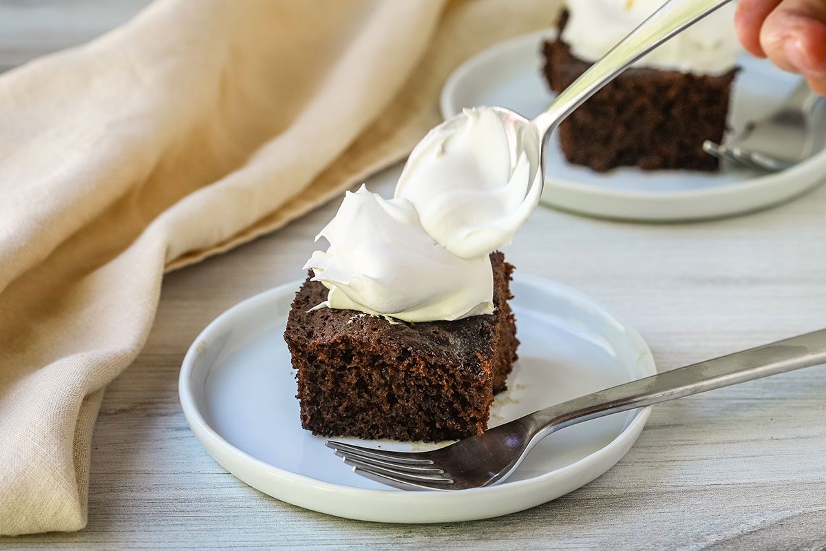 An old-fashioned molasses cake with whipped topping, from Taste of Home.