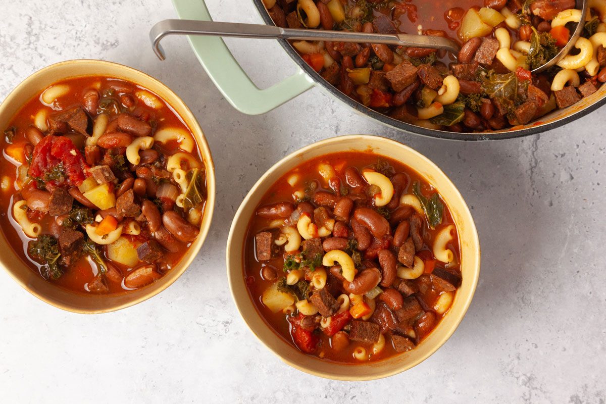 Full yield of Taste of Home Portuguese Bean Soup
