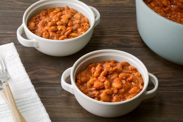Ranch Style Beans served in dutch ovens