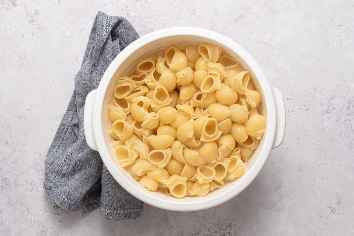 Boiled Elbow Pasta In Colander