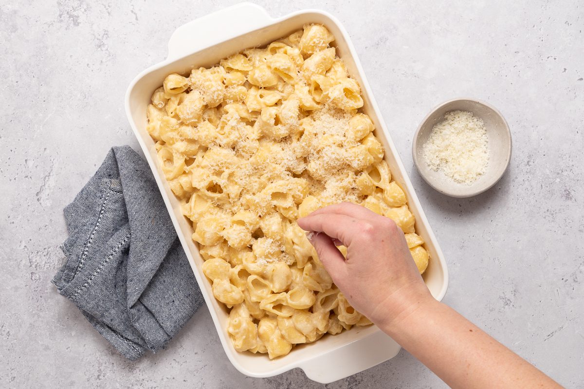 Gouda Mac And Cheese Inside Baking Dish