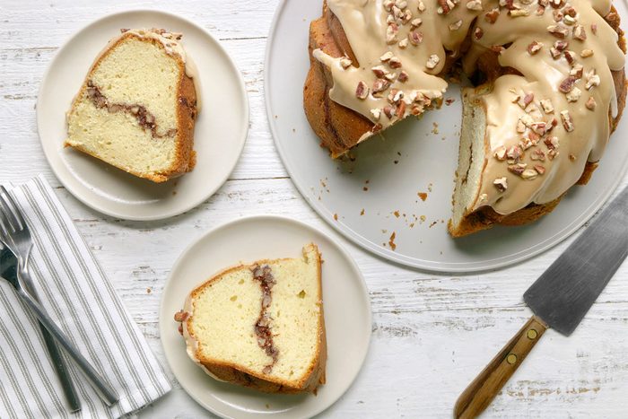 Overhead Shot Of Sock It To Me Cake