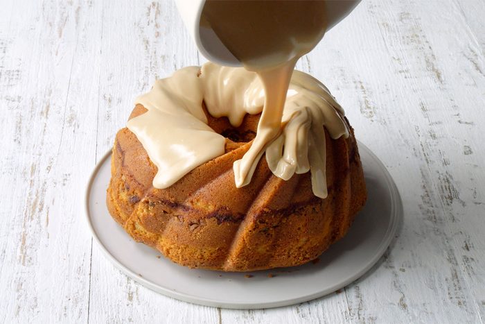 Spoon Glaze Over The Cake