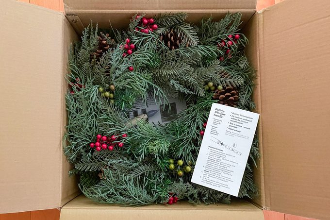Balsam Hill Wreath in packaging box