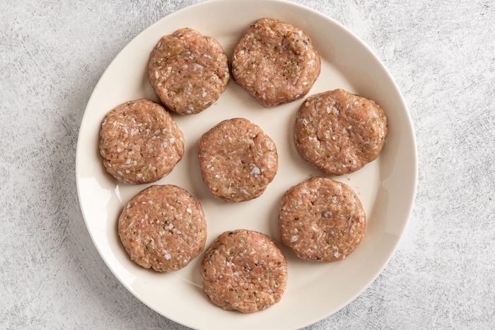 Taste of Home Turkey Italian Sausage photo of the formed sausage patties.
