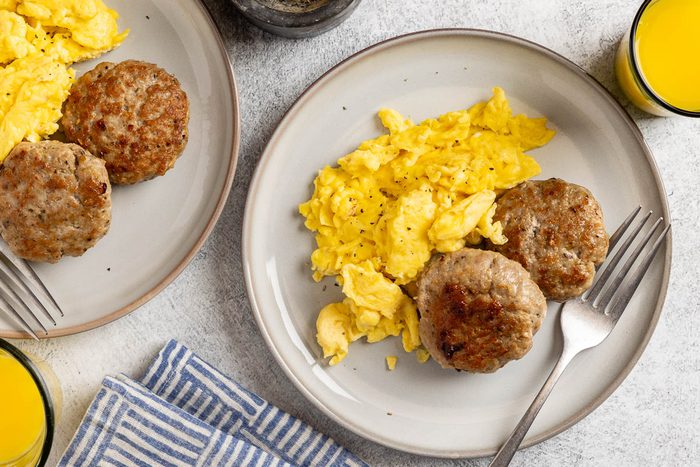 Taste of Home Turkey Italian Sausage photo of the finished recipe served breakfast style.