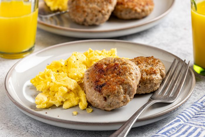 Taste of Home Turkey Italian Sausage photo of the finished recipe served breakfast style.