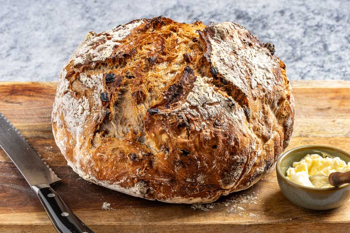 Taste of Home Walnut Raisin Bread photo of the finished recipe.