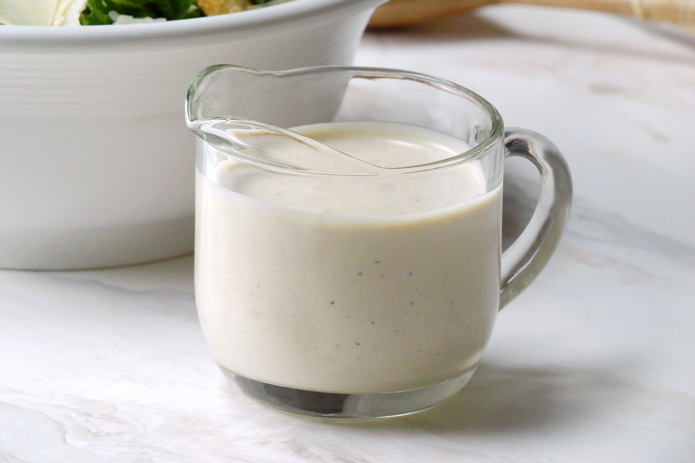 Caesar Dressing in a small glass jar