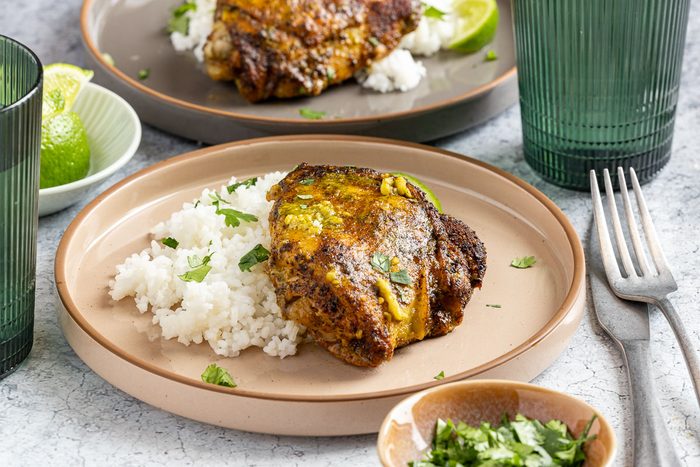 Taste of Home Cilantro Lime Chicken photo of the finished recipe served on plates.