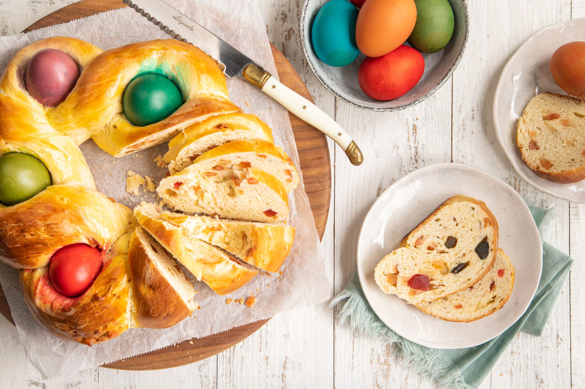 Overhead Shot of Italian Easter Bread