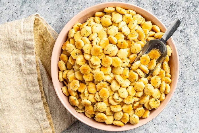 Taste of Home Oyster Cracker Snack photo of the finished recipe served in a bowl.