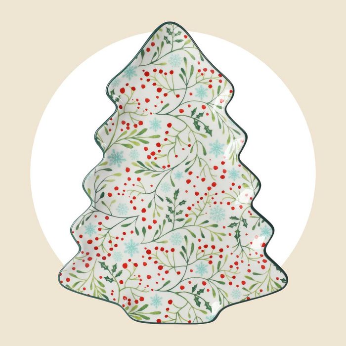 The Pioneer Woman Holly Toss Tree 16 Inch Green Stoneware Platter