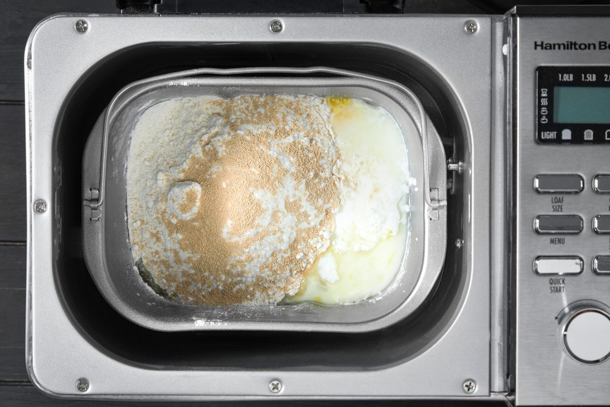 dough being made in bread machine