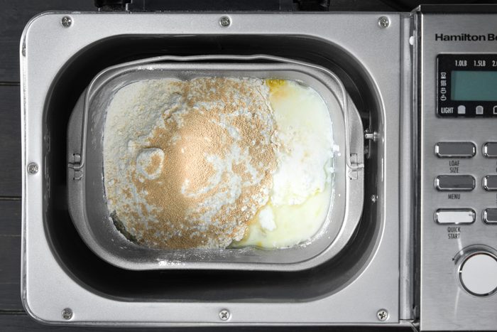 dough being made in bread machine