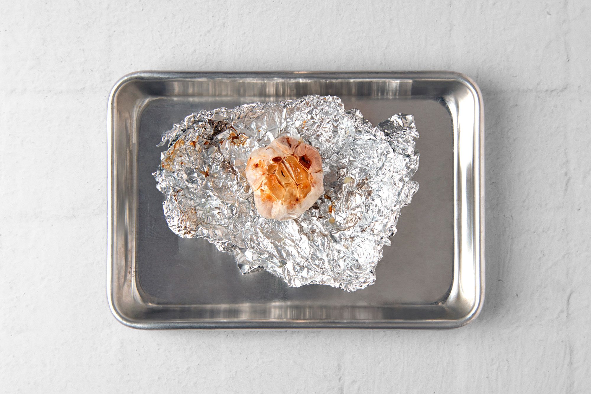 Baked garlic in foil
