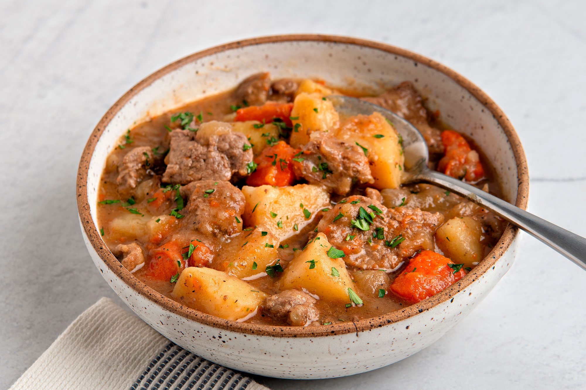 3/4th shot of Traditional Lamb Stew