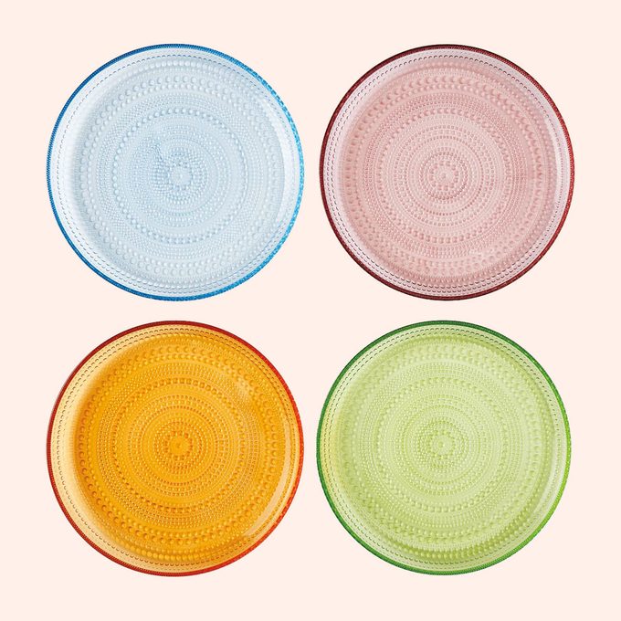 Four Easter Egg Glass Collection Plates.