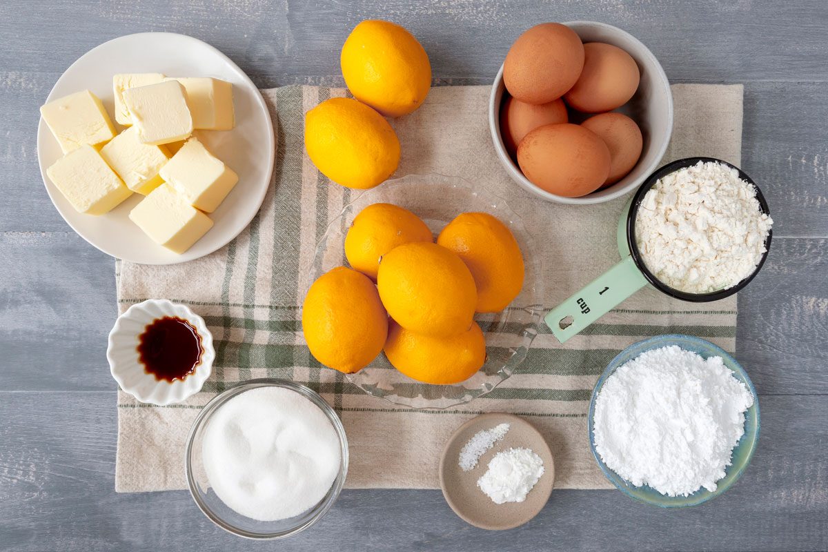 Meyer Lemon Bar ingredients