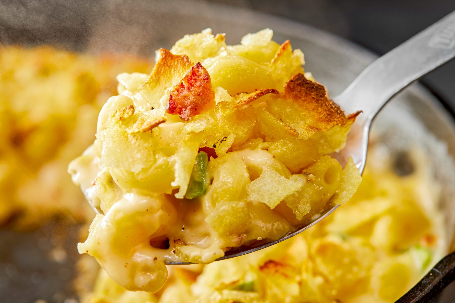 close up shot of Spicy Mac and Cheese