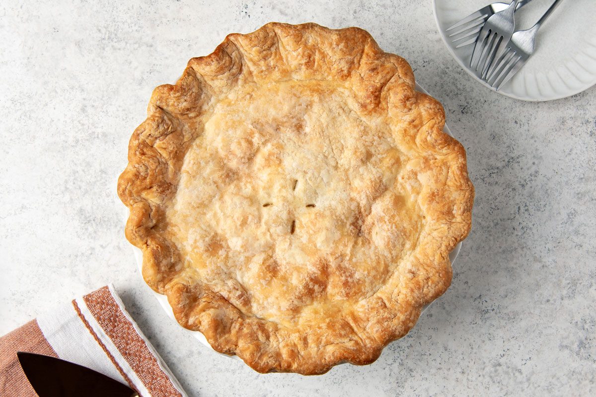 Overhead shot of Tourtiere French Canadian Meat Pie