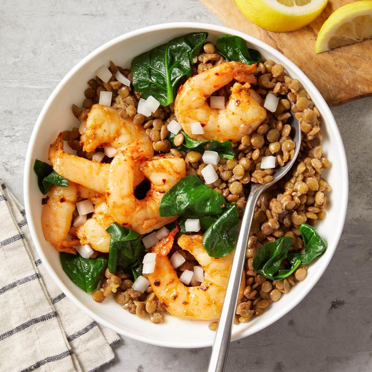 Shrimp and Lentils
