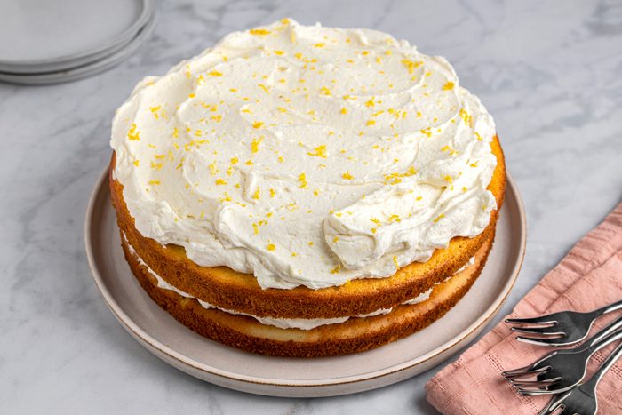 Limoncello Cake is ready and serve on a plate