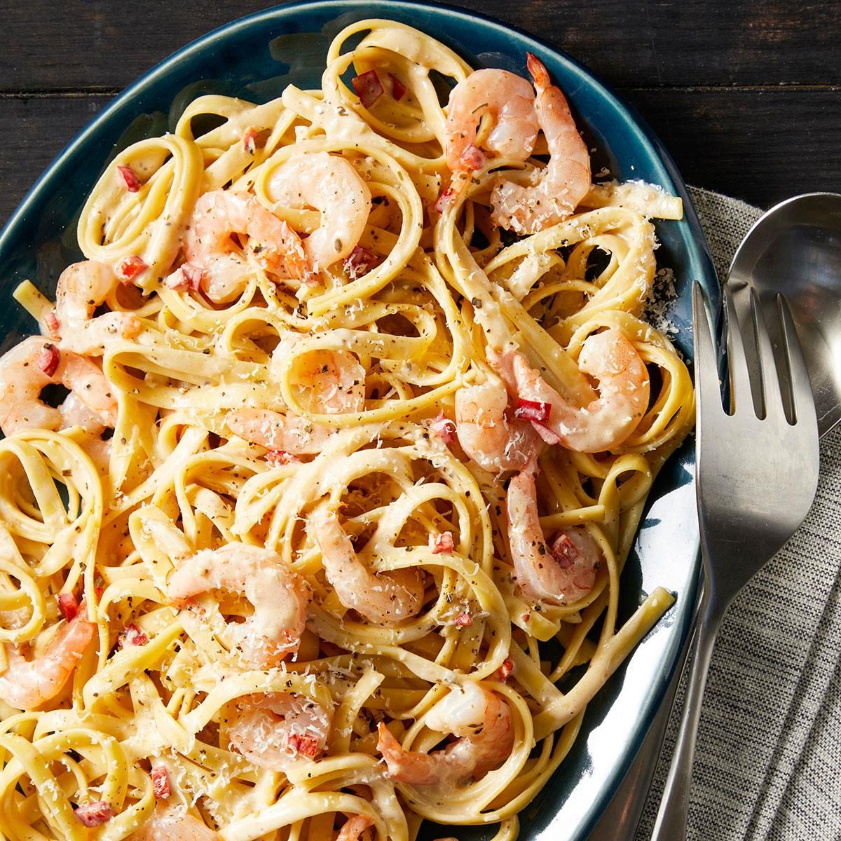 Spicy Shrimp Fettuccine Alfredo