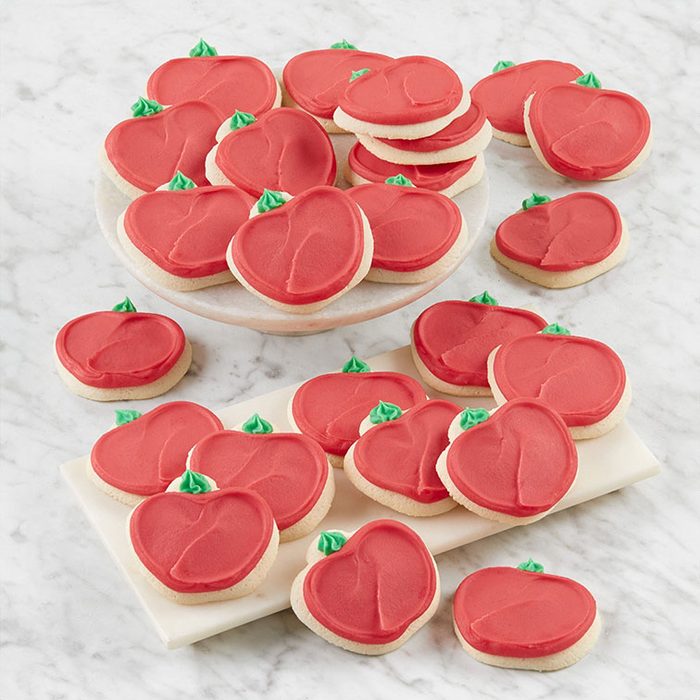 Buttercream Frosted Apple Shape Sugar Cookies