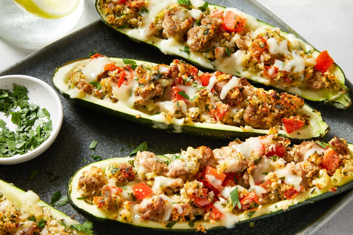Sausage Stuffed Zucchini 